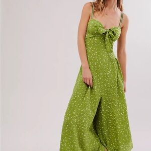 NWOT Free People Coming Home Romper in Avocado Combo M